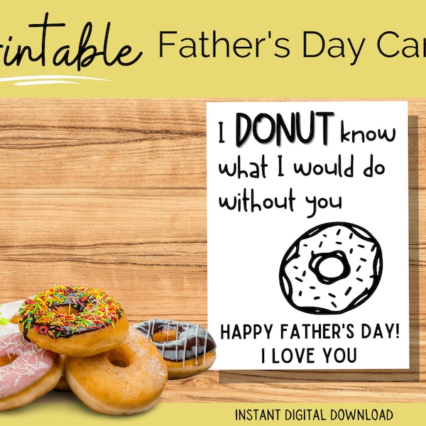 Printable Father's day card / kids coloring card / best dad / print and color / donuts/ dad day card / digital download / coloring page