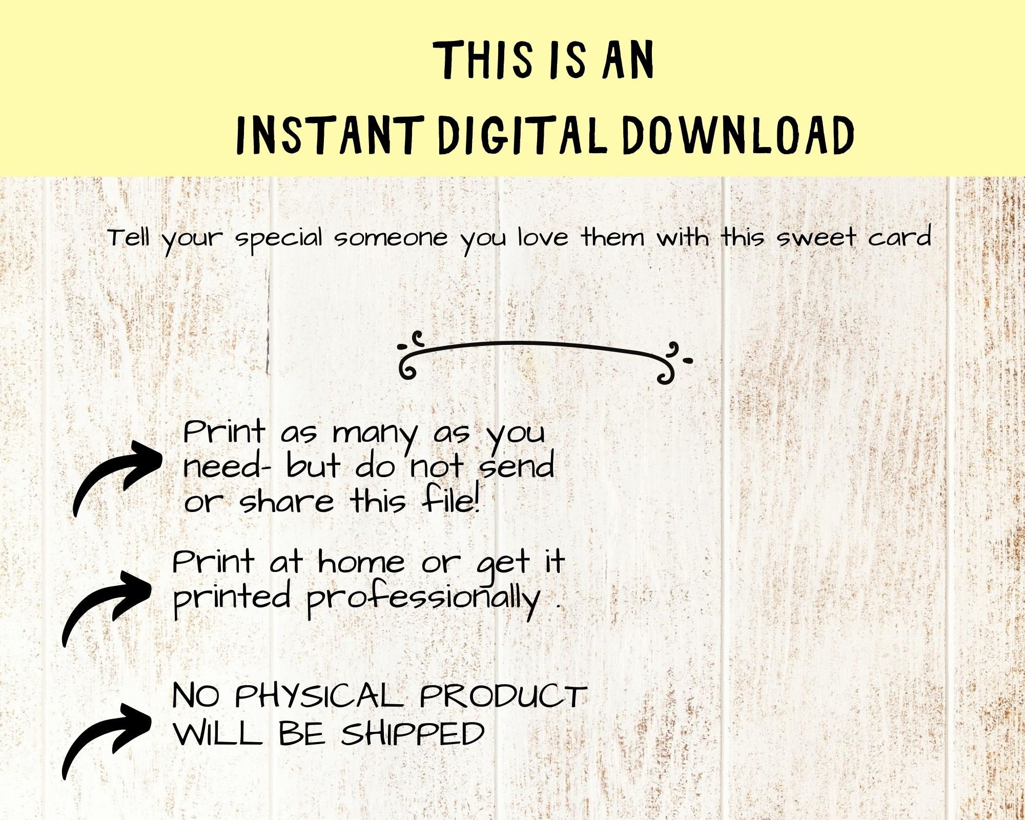 Printable Greeting Card for Anniversary / Just Because / I Love You