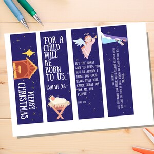 Printable Bookmark Christmas Nativity / Christian Christmas / Stocking ...