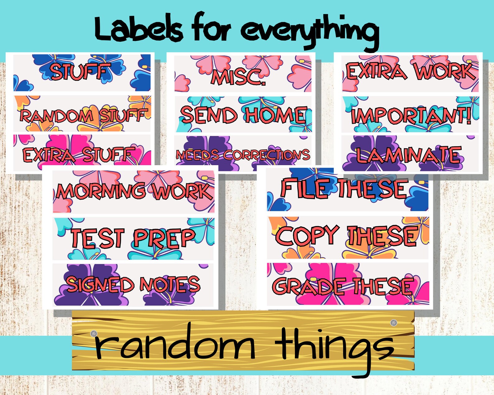 tropical classroom drawer labels sterilite organizer etsy