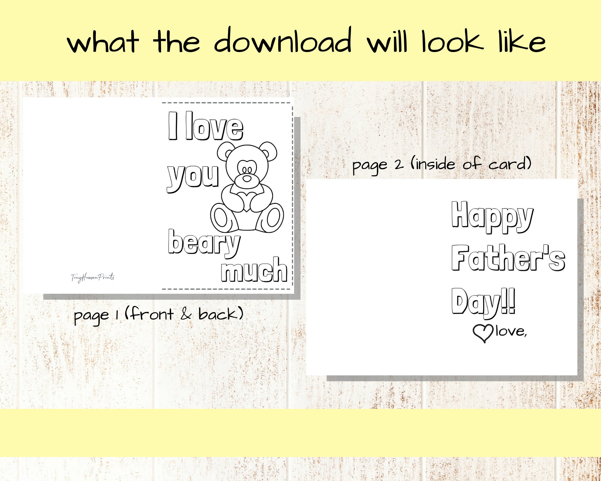 Father's Day Card From Kid / Printable Card / Coloring - Etsy