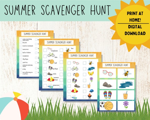 Printable Summer Scavenger Hunt / Summer Activity for Kids / - Etsy