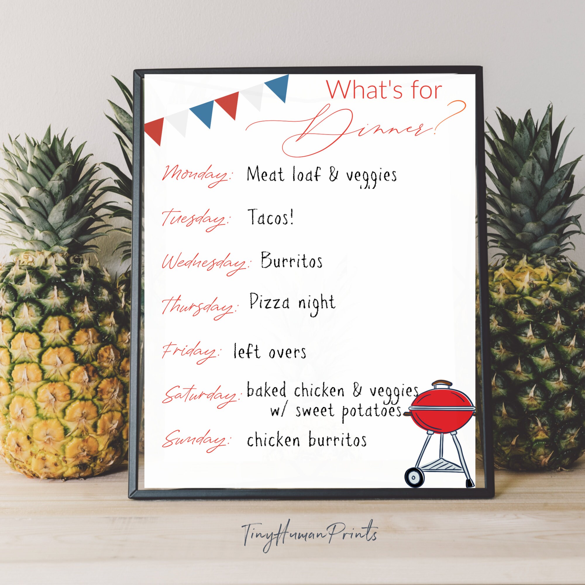 Dinner Menu Printable for 8x10 Frame - Etsy