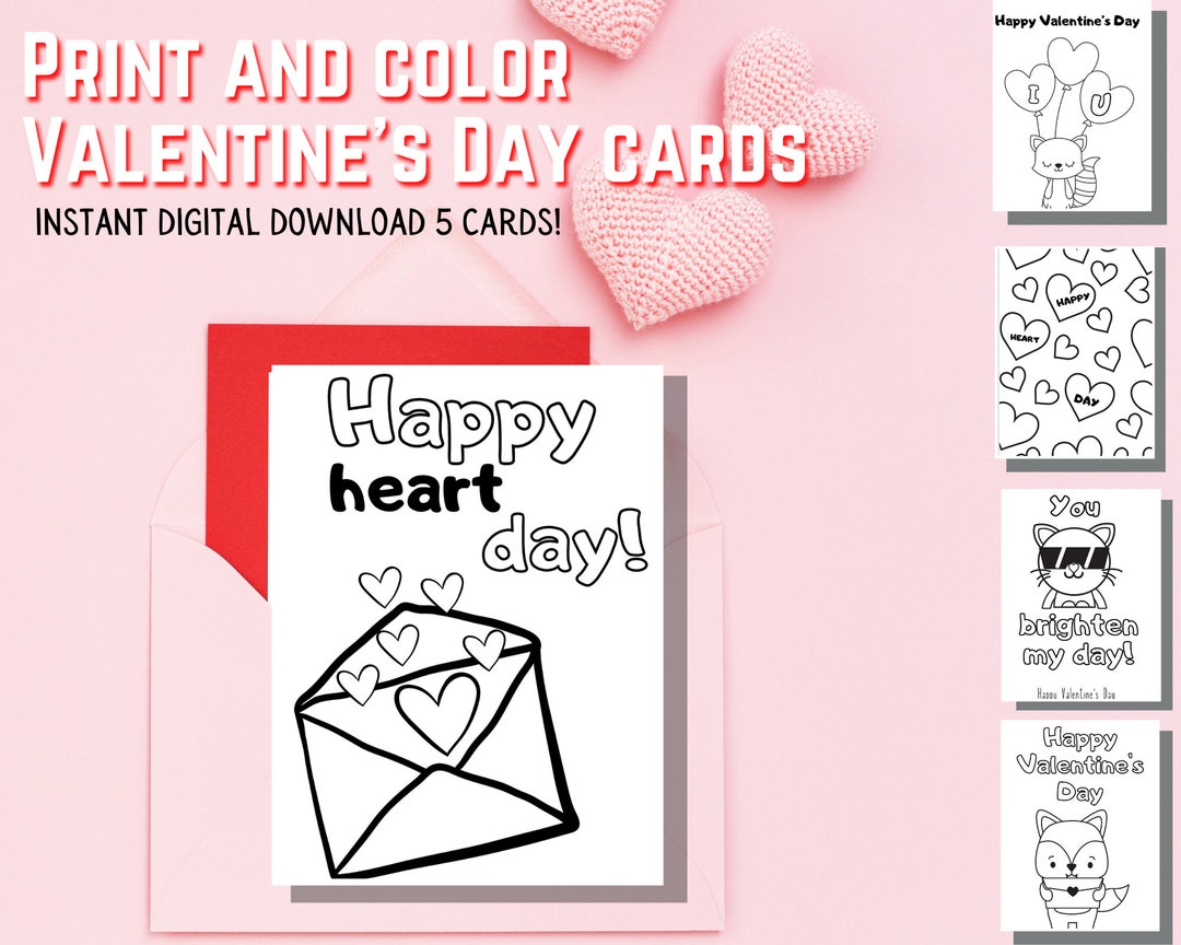Printable Valentine's Day Card / Kids Vday Cards / - Etsy