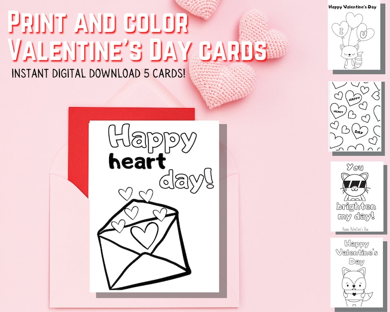 Printable Valentine's Day Card / Kids Vday Cards / - Etsy
