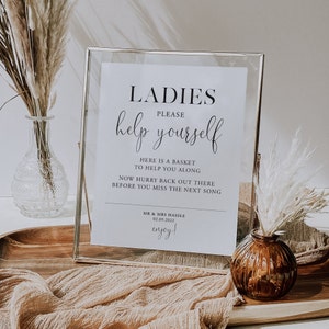 ELSIE | Personalised - Ladies toiletries sign | Unframed print | A4, A5, 5x7, 8x10 | Wedding day signs | Wedding reception signs
