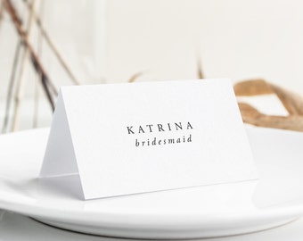 WEDDING PLACE CARDS | Simple | Printed | Folded place cards | Name cards | Tent fold place cards | Place setting | Guest name cards