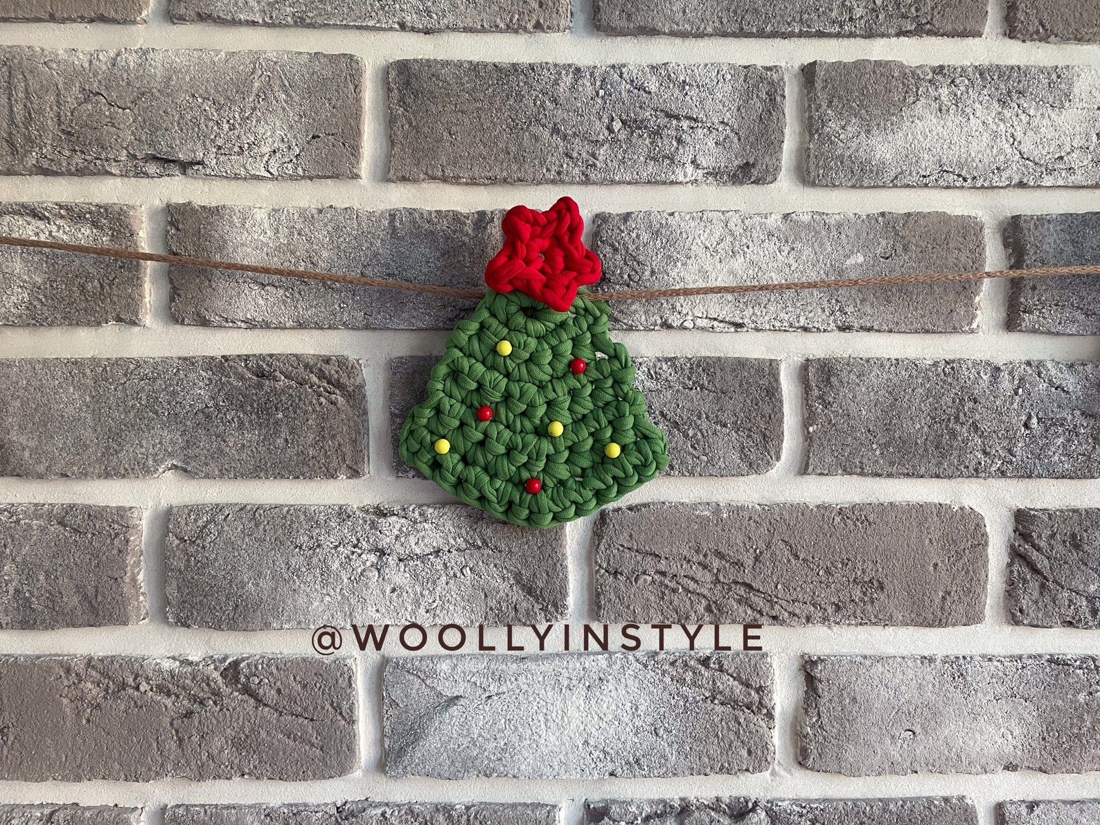 Crochet Christmas tree garland home decoration crochet Etsy