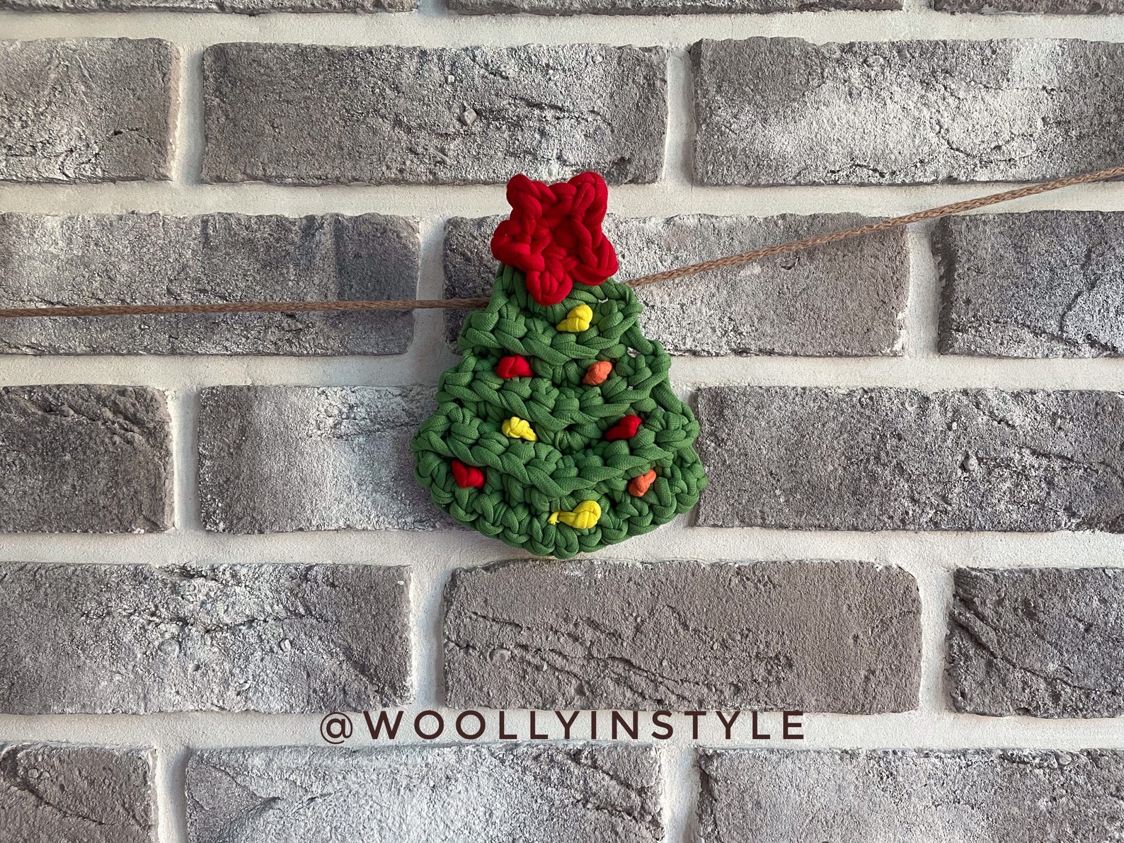 Crochet Christmas tree garland home decoration crochet Etsy