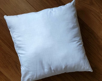 Eco Friendly Recycled Hollowfibre Non Allergic Cushion Inner Pad In White Poly Cotton Cover  - Made In The UK With FREE UK Shipping