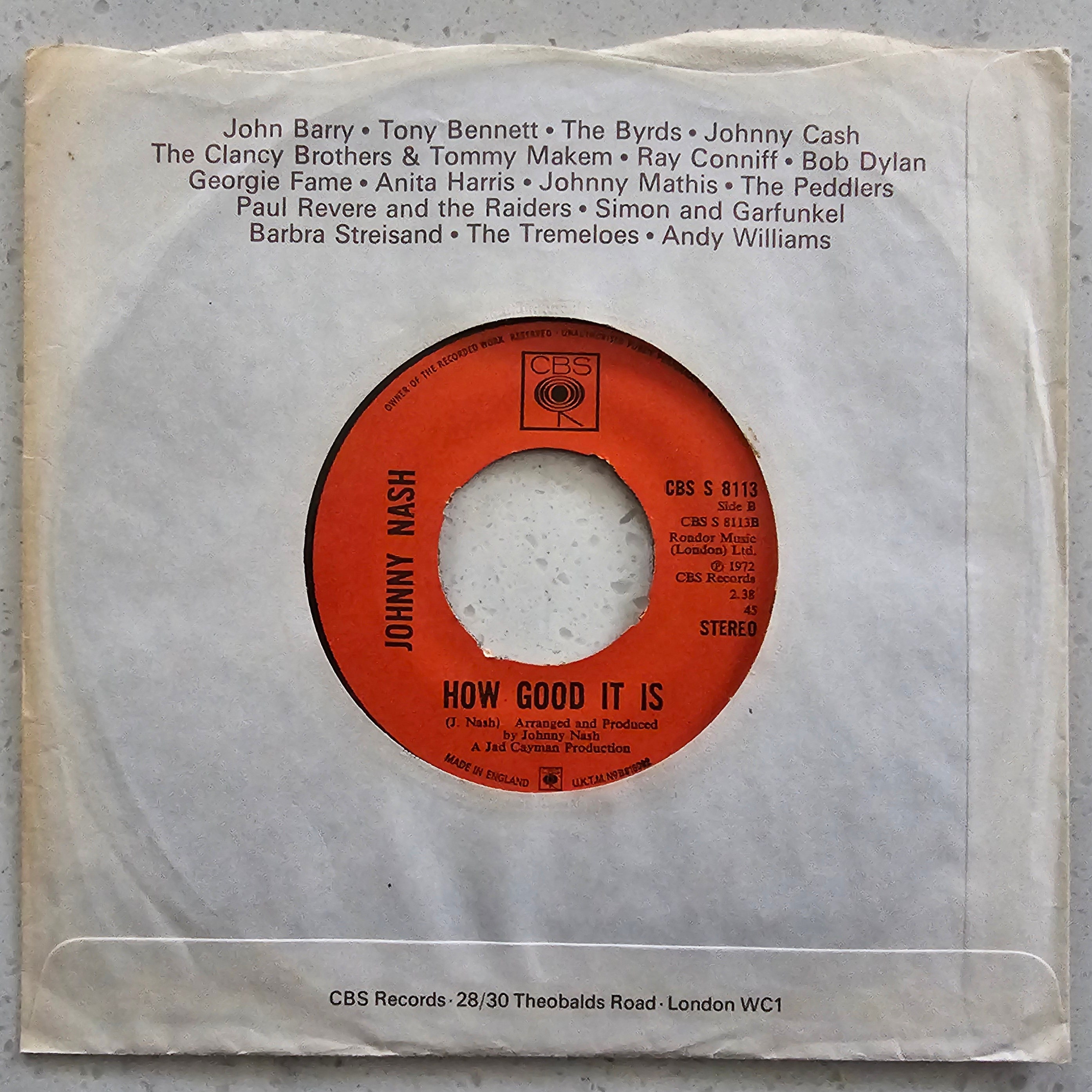 Johnny Nash I Can See Clearly Now Original 1972 7 Build A Fantastic Vinyl Record Collection FREE