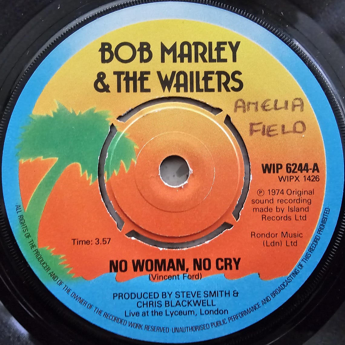 Bob Marley & The Wailers - No Woman No Cry - Original 1974 UK 7" Vinyl Record, foto 4 de 5