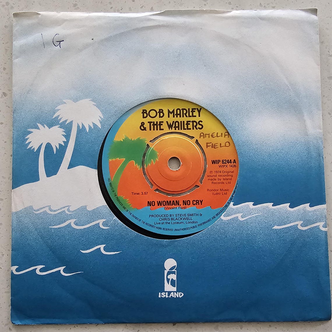 Bob Marley & The Wailers - No Woman No Cry - Original 1974 UK 7" Vinyl Record, foto 1 de 5
