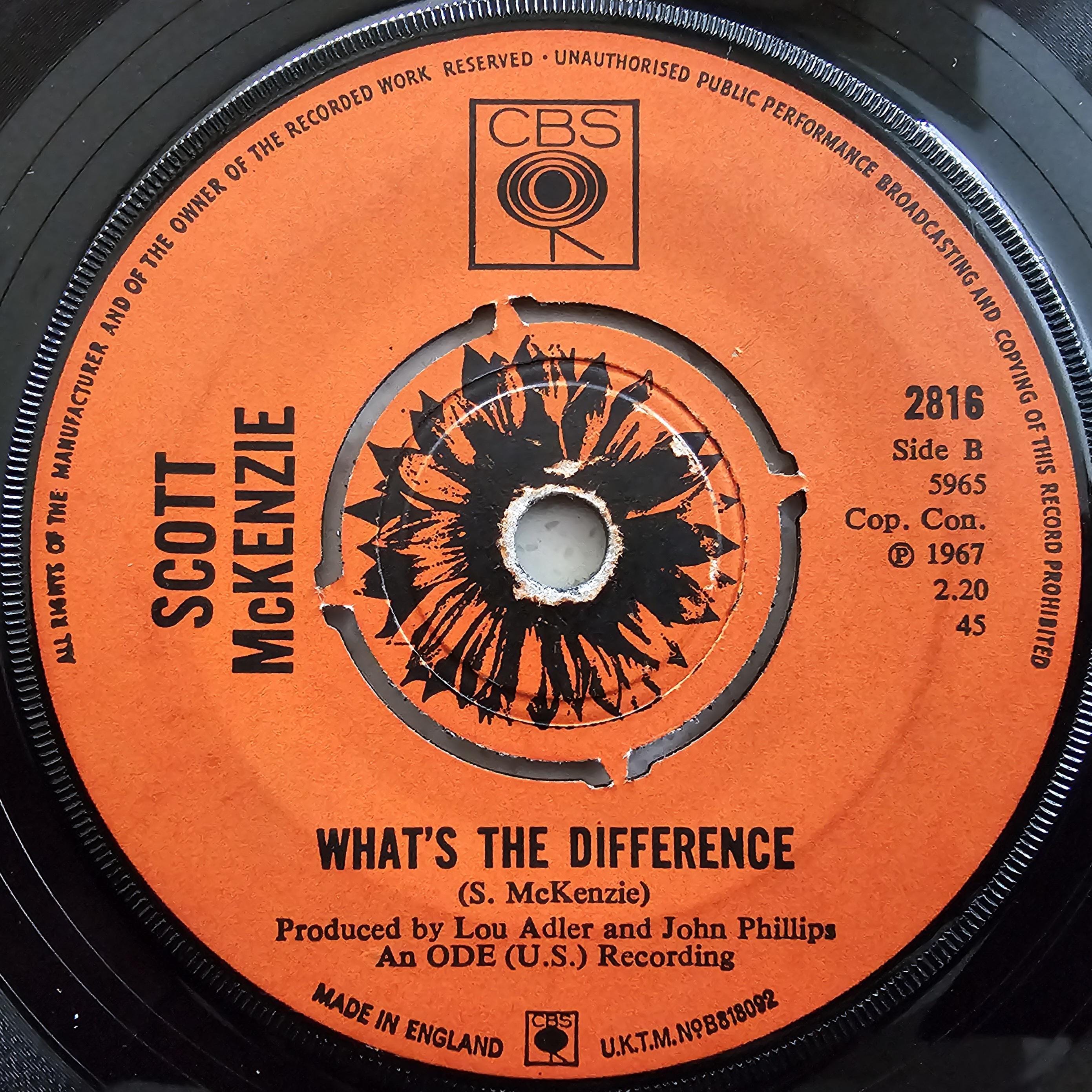 スコット・マッケンジー - サンフランシスコ（髪に花を添えて）7インチ