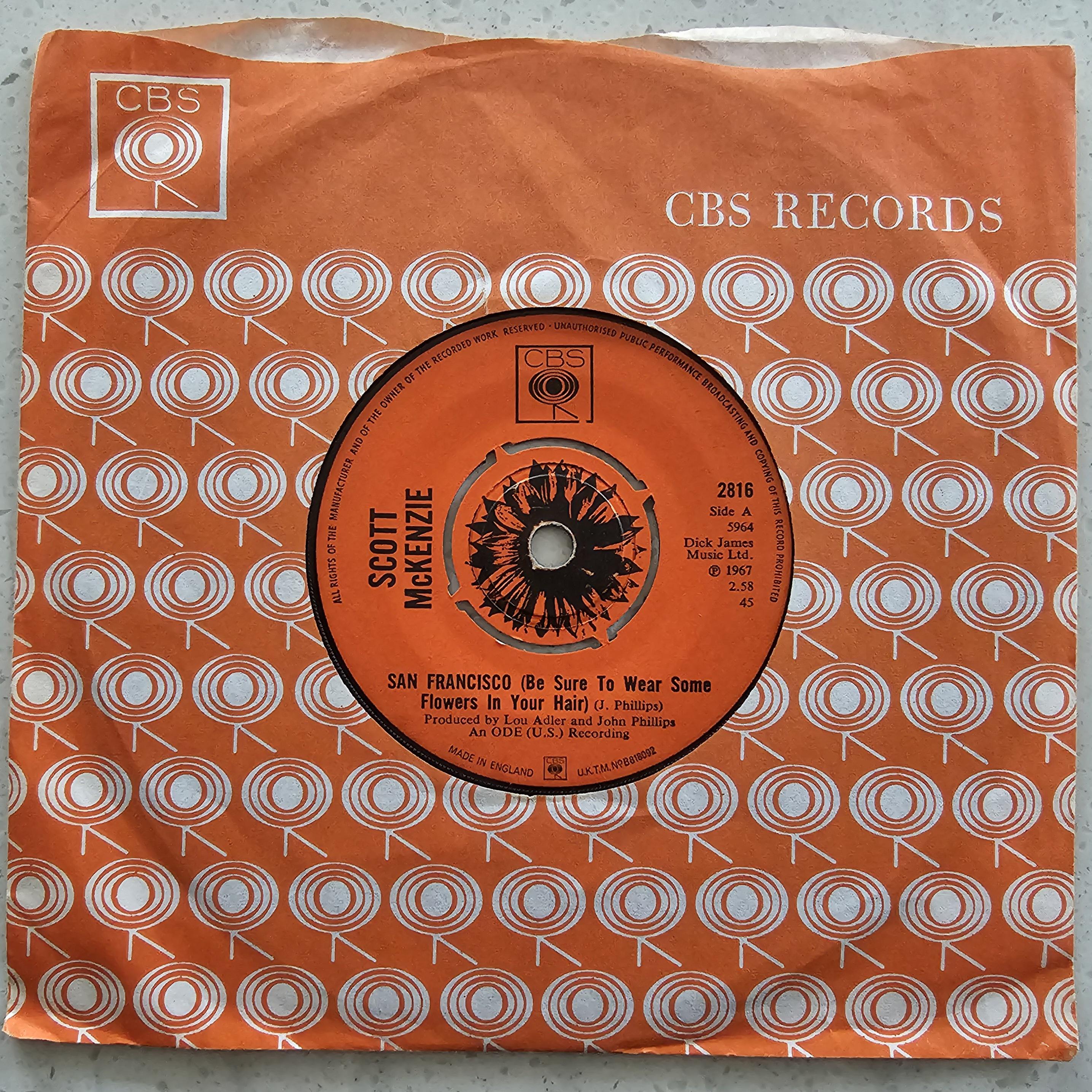 スコット・マッケンジー - サンフランシスコ（髪に花を添えて）7インチ