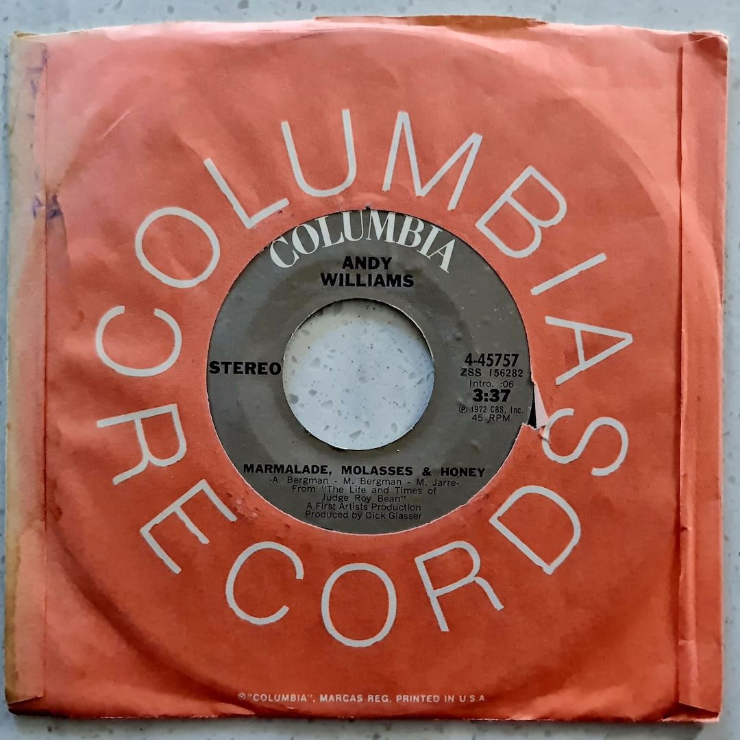 Andy Williams Marmalade, Molasses & Honey Original 1972 Import 7 Build A Fantastic Vinyl Record
