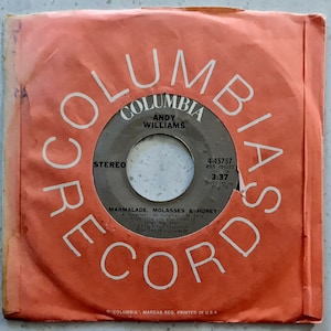 Andy Williams - Marmalade, Molasses & Honey - Original 1972 - Import 7&quot; Vinyl Record