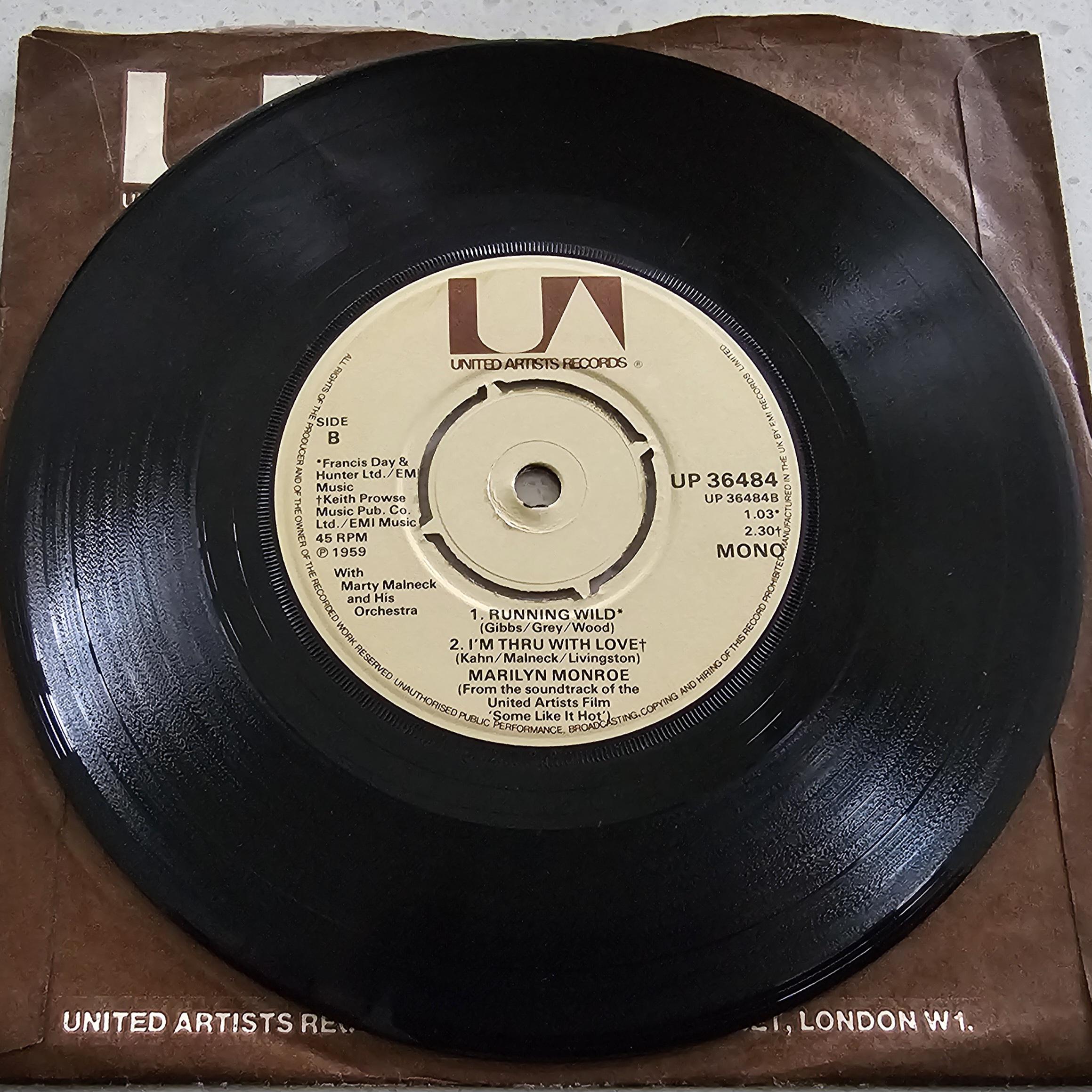 マリリン・モンロー (e) I Wanna Be Loved By You - 再発 1959 UK 7 