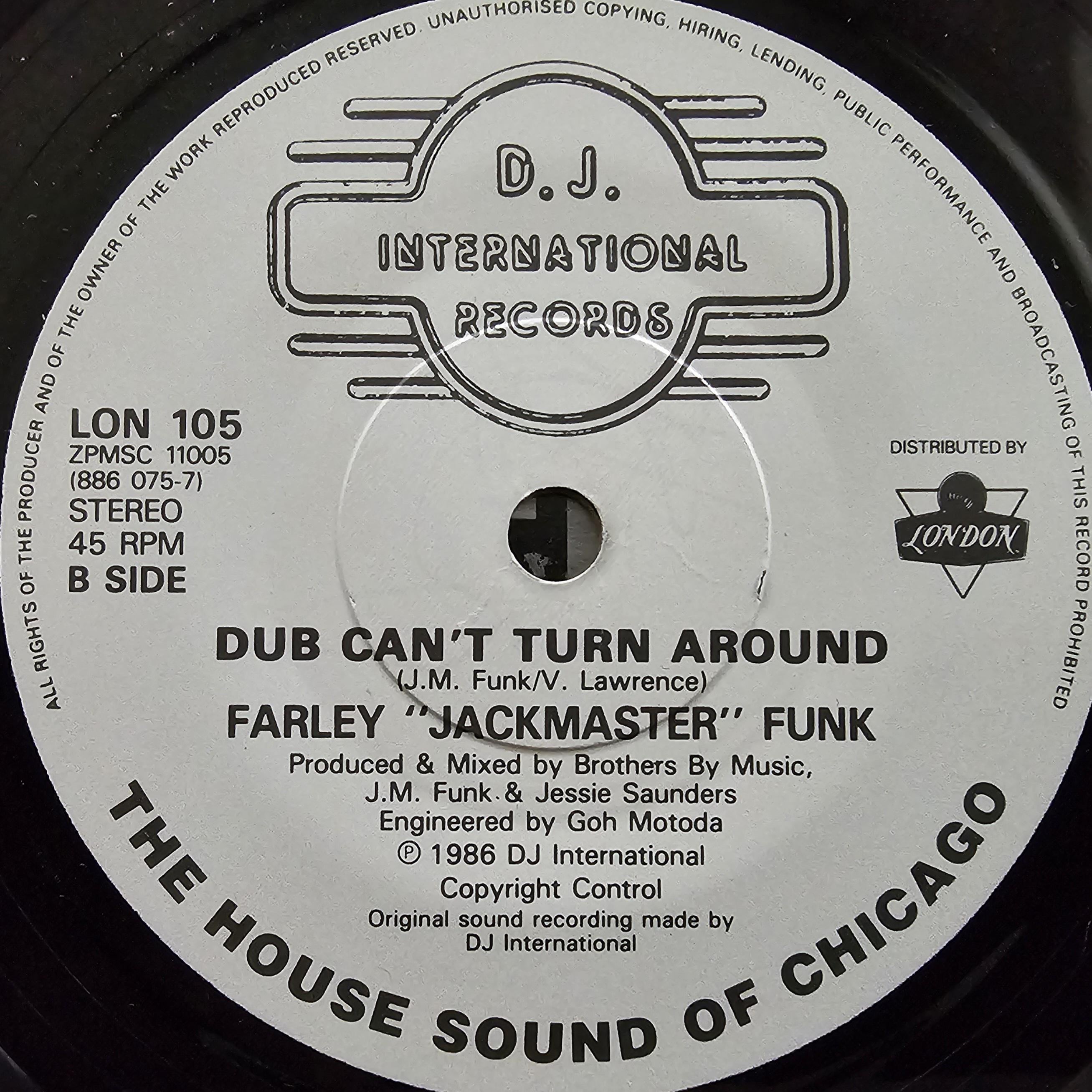 超希少 MASTERS OF FUNK BEING WITH YOU レコード盤 Farley Jackmaster Funk - Love Can't Turn Around - 1986 UK 7