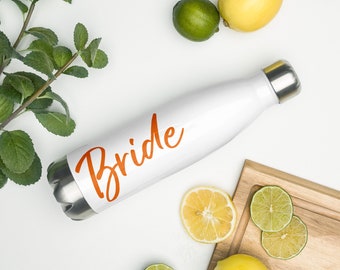 Personalised Stainless Steel Water Bottle Bride, bridesmaids