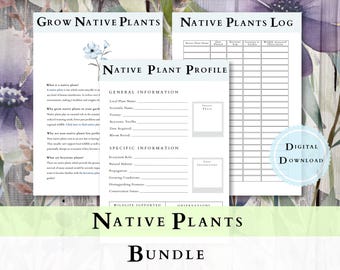 Native Plant Garden Planner | Sustainable Home Templates (Digital Download) | Printable Garden PDFs