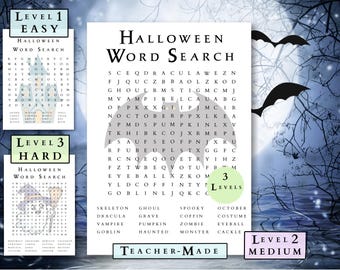 Halloween Word Search Bundle | Kids Printable Activity