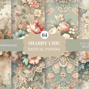Floral Lace | Girly Pattern | Shabby | Chic | Lace | Vintage | Vintage Shabby | Roses | Vintage Floral | Digital Papers | INSTANT DOWNLOAD