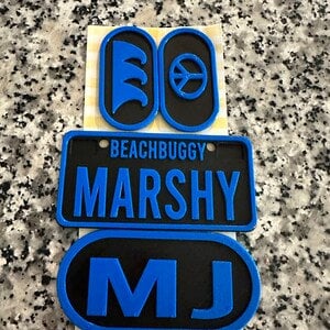 Mini LICENSE PLATES Full set Front, back, both sides Tags Personalized Car Name Bike Wagon Coupe Kid Wheels Handmade Customized Ride-on
