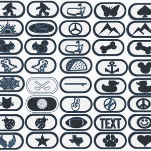 Puede incluir: Un conjunto de 36 parches para planchar con varios dise&ntilde;os, incluyendo animales, veh&iacute;culos, deportes y s&iacute;mbolos. Los parches son blancos con contornos negros y tienen forma ovalada.