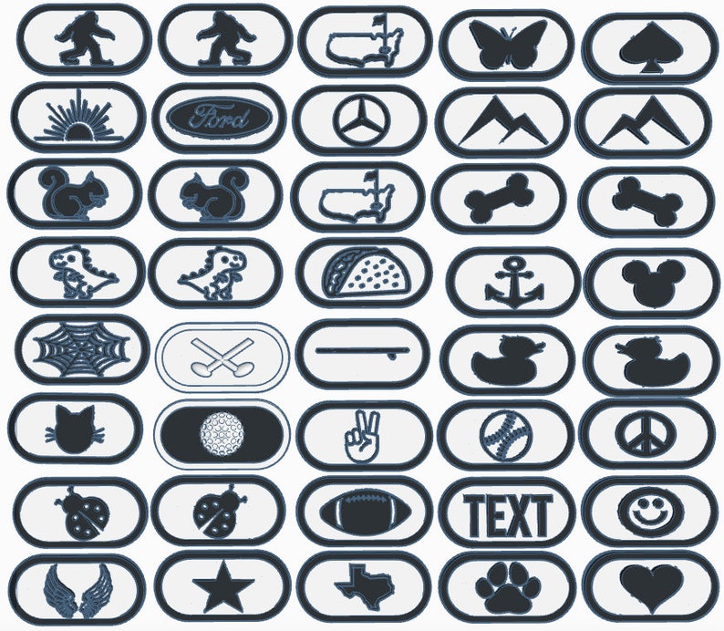 Puede incluir: Un conjunto de 36 parches para planchar con varios dise&ntilde;os, incluyendo animales, veh&iacute;culos, deportes y s&iacute;mbolos. Los parches son blancos con contornos negros y tienen forma ovalada.