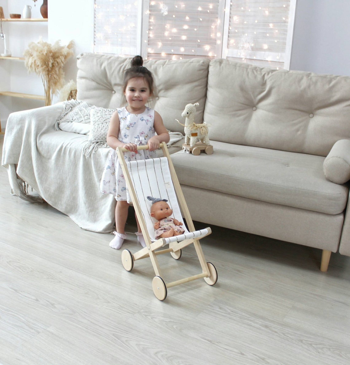 Stroller doll Baby Wood Toy Waldorf kids gift Montessori Etsy