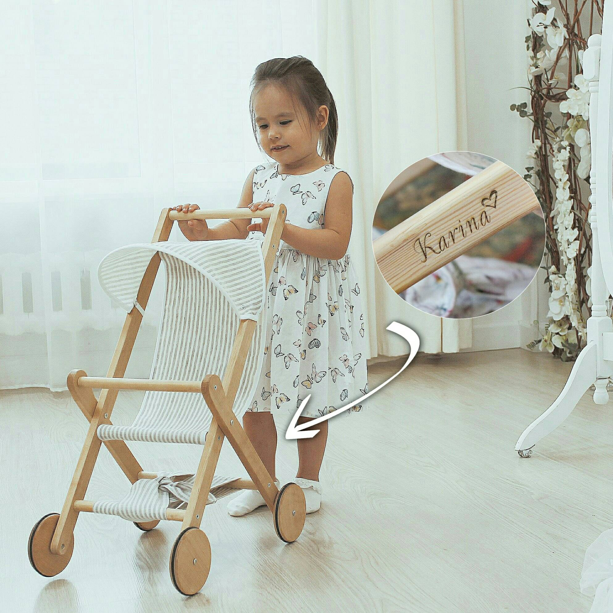 Doll stroller kids toys personalized gift for kids wooden Etsy