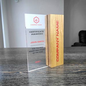 Award Plaque for Best Employee  Custom Award Plaques Corporate trophy Wooden Award Plaque for Best Employee Recognition Gift  Award Display