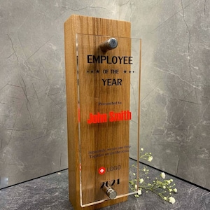 Certificate Employee Employee of the Year Award Personalized Employee Plaque Wood Personalized Gift for Employee Award  Recognition Award