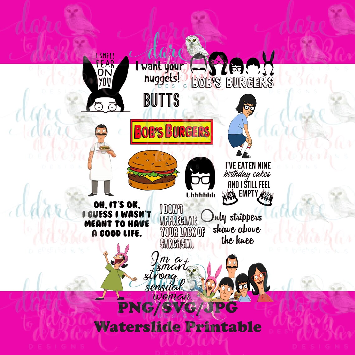 Bobs Burgers Inspired Printable Images/waterslide - Etsy