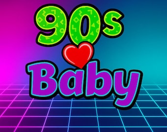 90's Baby Retro Design: Nostalgic SVG PNG JPG (Digital Download)