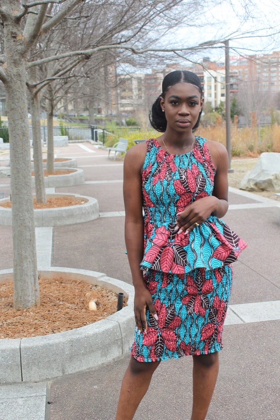 2 piece african print dress
