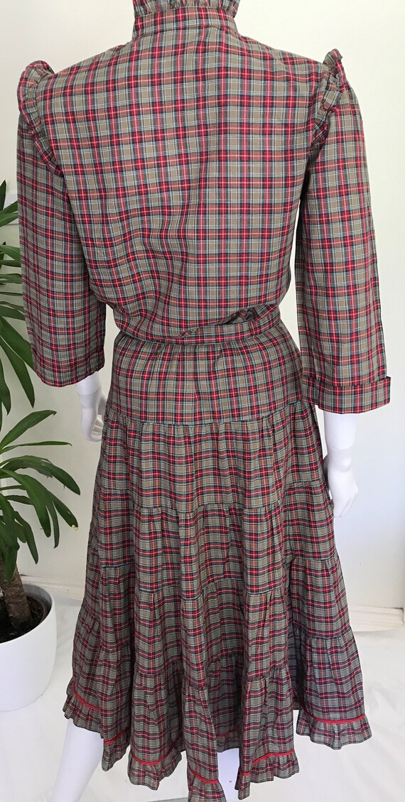 Betty Barclay Vintage Check Cotton Skirt Blouse S… - image 10