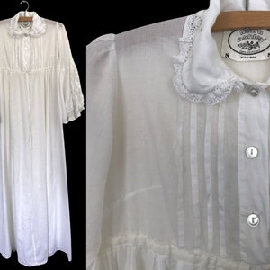 Laura Ashley jaren 70 Wales vintage wit nachthemd nachtjapon jurk kiel | XS 6