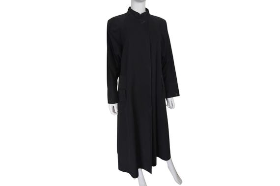 Vintage 60s 70s Selfridges Mor Cosia Black Flared Mac Raincoat Coat | M L