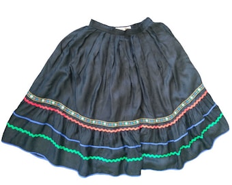 Jean Pierre Michelet Vintage französischer Bauernrock, XS