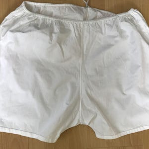 Early 1900s Antique Edwardian White Cotton Cami Knickers | Embroidered | M L