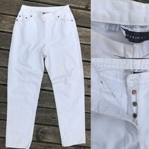 Vintage Nicole Farhi Diversion Designer White High Waist Jeans | 38” S M