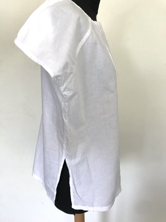 Antique Vintage White Cotton Tunic Night Work Top… - image 3