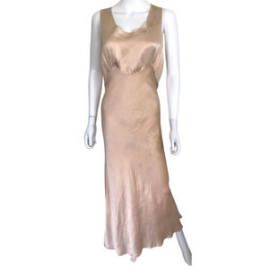 Vintage 30s Barbizon ‘Sleepy Head’ Pure Silk Satin Dosché Night Gown Dress | 36