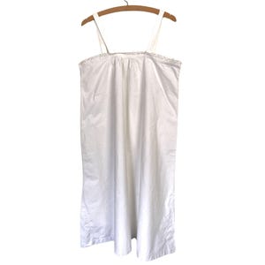 Vintage Antique French Cotton Linen Night Dress Nightie  | Handmade | L UK 16