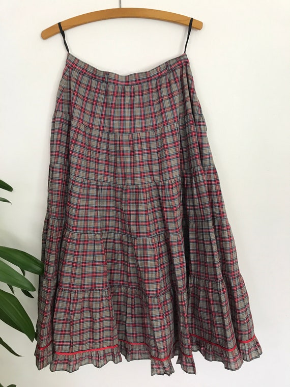 Betty Barclay Vintage Check Cotton Skirt Blouse S… - image 4