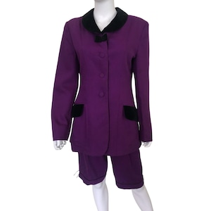Vintage Y2K Moschino Cheap and Chic Purple Wool Shorts Suit | S | Riding Jacket