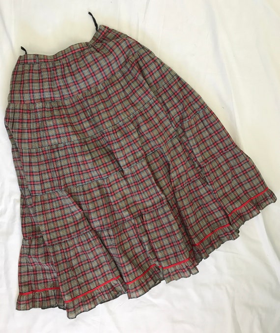 Betty Barclay Vintage Check Cotton Skirt Blouse S… - image 3