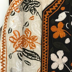 Vintage Suzani Ottoman Hand Silk Embroidered Waistcoat Vest | XS 6 | Afghan Boho image 8